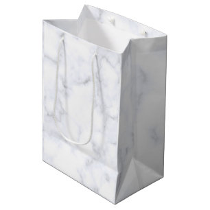 Elegant White Marble Modern Medium Gift Bag