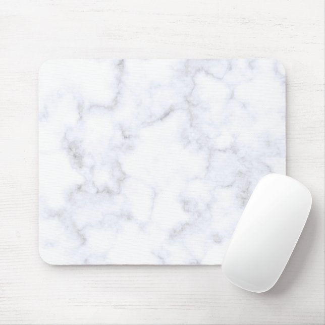 Elegant White Marble Modern Mouse Pad (With Mouse)
