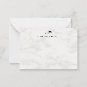 Elegant White Marble Monogram Modern Template