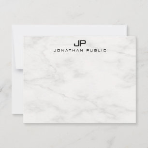 Elegant White Marble Monogrammed Template Modern