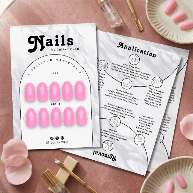 Elegant White Marble Nail Packaging Display Card (Elegant White Marble Nail Packaging Display Card)