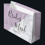 Elegant white marble & pastel purple bridesmaid large gift bag<br><div class="desc">Stylish design in violet & white marble.</div>