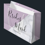 Elegant white marble & pastel purple bridesmaid large gift bag<br><div class="desc">Stylish design in violet & white marble.</div>