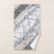 Elegant White Marble Print with Silver Textured