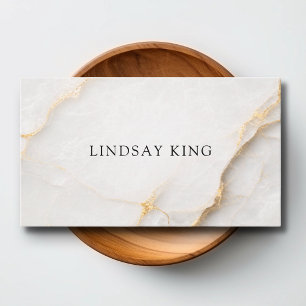 Elegant White Marble QR Code Business Card