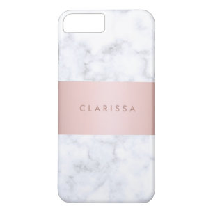 elegant white marble rose gold faux strip Case-Mate iPhone case