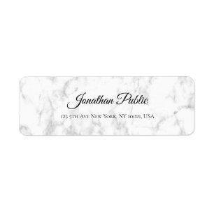 Elegant White Marble Script Luxurious Modern Top