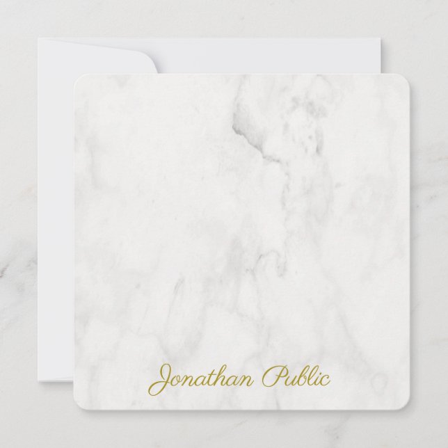 Elegant White Marble Template Gold Handwriting (Front)