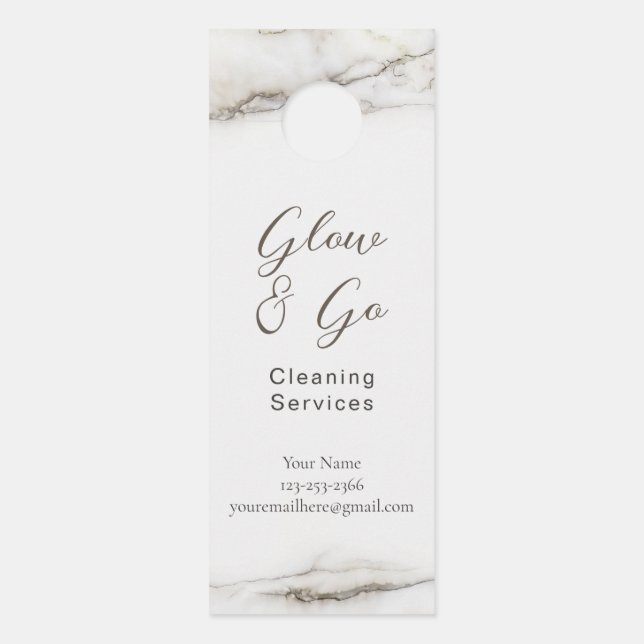 Elegant White Marble - warm tones Door Hanger (Front)