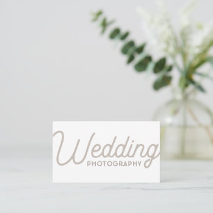Elegant White Minimal Modern Wedding Photographer Business Card