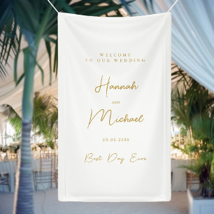 Elegant, White, Minimal Wedding Banner