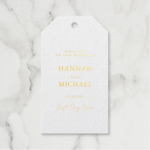 Elegant, White, Minimal Wedding  Gift Tags