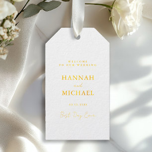 Elegant, White, Minimal Wedding  Gift Tags