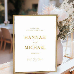 Elegant, White, Minimal Wedding Welcome Poster