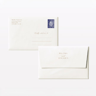 Elegant White Minimalist A7 5x7 Wedding Envelope