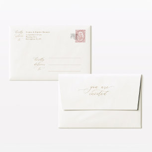 Elegant White Minimalist A7 5x7 Wedding Envelope