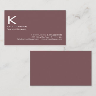 Elegant White Minimalist Monogram Personalised Business Card