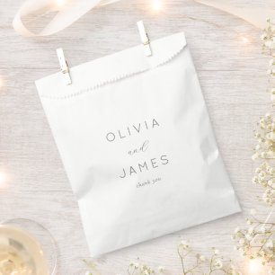 Elegant White Minimalist Thank You Favour Bags