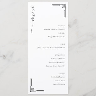 Elegant White Minimalist Wedding Menu