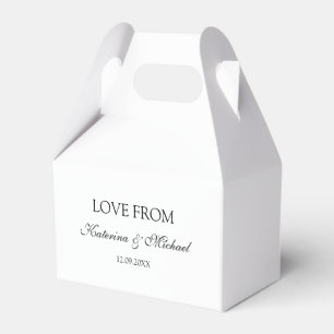Elegant White Minimalist Wedding Script Gift Favour Box