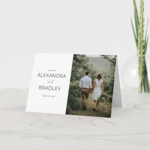 Elegant White Minimalist Wedding Thank You Card