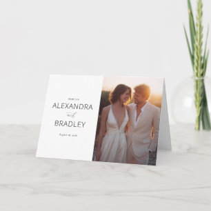 Elegant White Minimalist Wedding Thank You Card