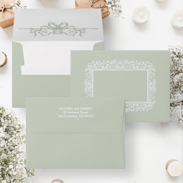 Elegant White Modern Vintage Ornamental Frame Envelope (Creator Uploaded)