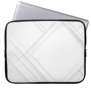 Elegant White Monochrome Abstract Pattern Laptop Sleeve