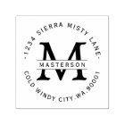 Elegant White Monogram Circular Return Address