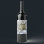Elegant White mum chrysanthemum  Wine Label<br><div class="desc">Elegant White chrysanthemum - customisable for any occasion-</div>