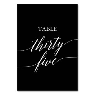 Elegant White on Black Table Number Thirty Five