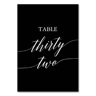 Elegant White on Black Table Number Thirty Two