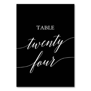 Elegant White on Black Table Twenty Four Number