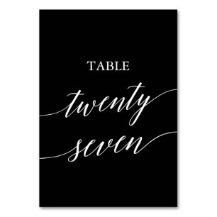 Elegant White on Black Table Twenty Seven Number