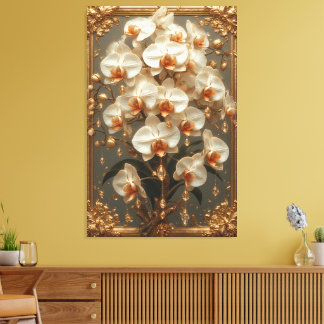 Elegant White Orchid Bouquet Canvas Print