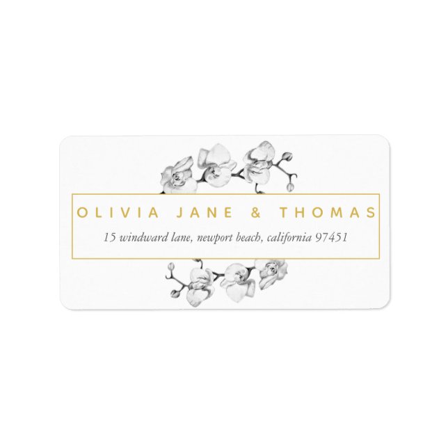 Elegant White Orchid Dream  Return Address Label (Front)