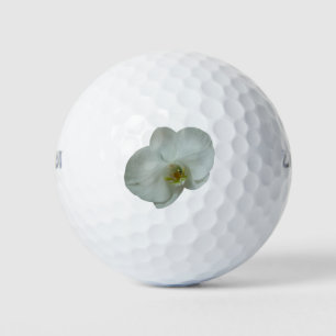 Elegant White Orchid Flower Botanical Golf Balls