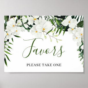 Elegant White Orchids Bohemian Favours Wedding Sig Poster