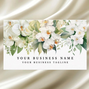 Elegant White Orchids Flowers Floral  Business Card