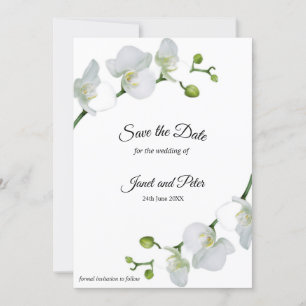 Elegant white orchids save the date