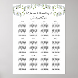Elegant  white orchids Seating Charts