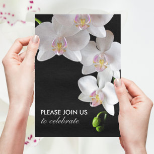 Elegant White Orchids Wedding/Any-Occasion Invites