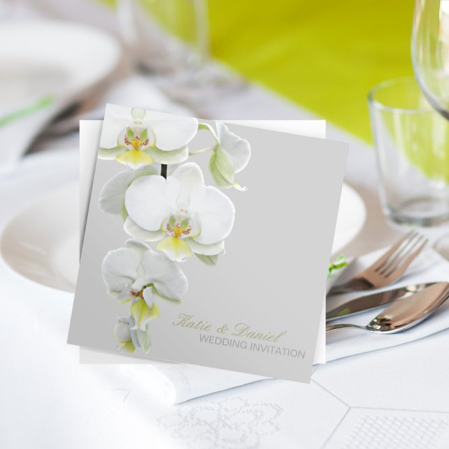Elegant White Orchids Wedding/Any-Occasion Invites (Creator Uploaded)