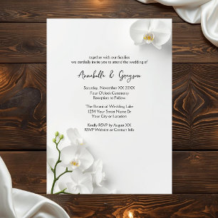 Elegant White Orchids Wedding Invitation