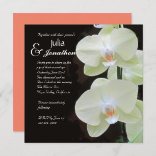 Elegant White Orchids Wedding Invitation