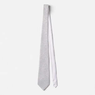 Elegant White Paisley Customisable Background Tie