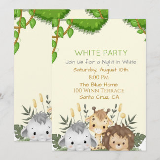 Elegant White Party Invitation