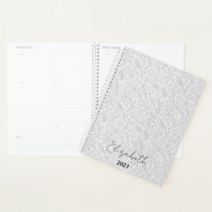 Elegant white pattern personalised, custom year planner