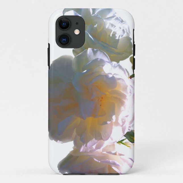 Elegant white peach orange blush roses Case-Mate iPhone case (Back)