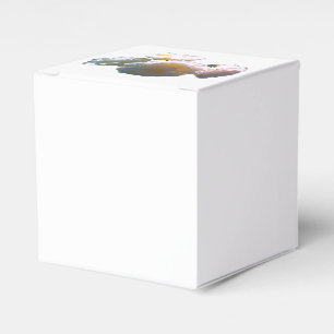 Elegant white peach orange blush roses favour box